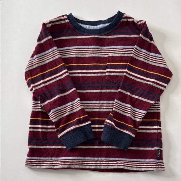 Carters 100% Cotton Striped 3T Boys Kids Long Sleeve Shirt Patch Pocket - Picture 1 of 6